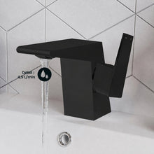 Carre monotrou, monocommande, mitigeur de lavabo – finition noir mat