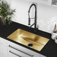 Rivage 81,3 × 48,3 cm acier inoxydable, simple Basin, Undermount évier de cuisine, or