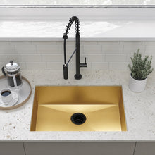Tourner 66 × 45,7 cm acier inoxydable, simple Basin, Undermount évier de cuisine, or