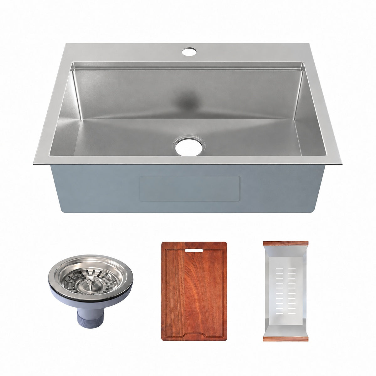 Ravi simple Basin 83,8 × 55,9 cm Topmount Kitchen Workstation vasque