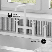 Avallon Pro Widespread mitigeur de cuisine avec Side Sprayer – finition blanc mat