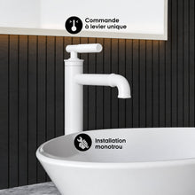 Avallon monotrou, monocommande Sleek, High Arc mitigeur de lavabo – finition blanc mat
