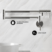 Ivy Retractable mural Pot Filler – finition Chrome