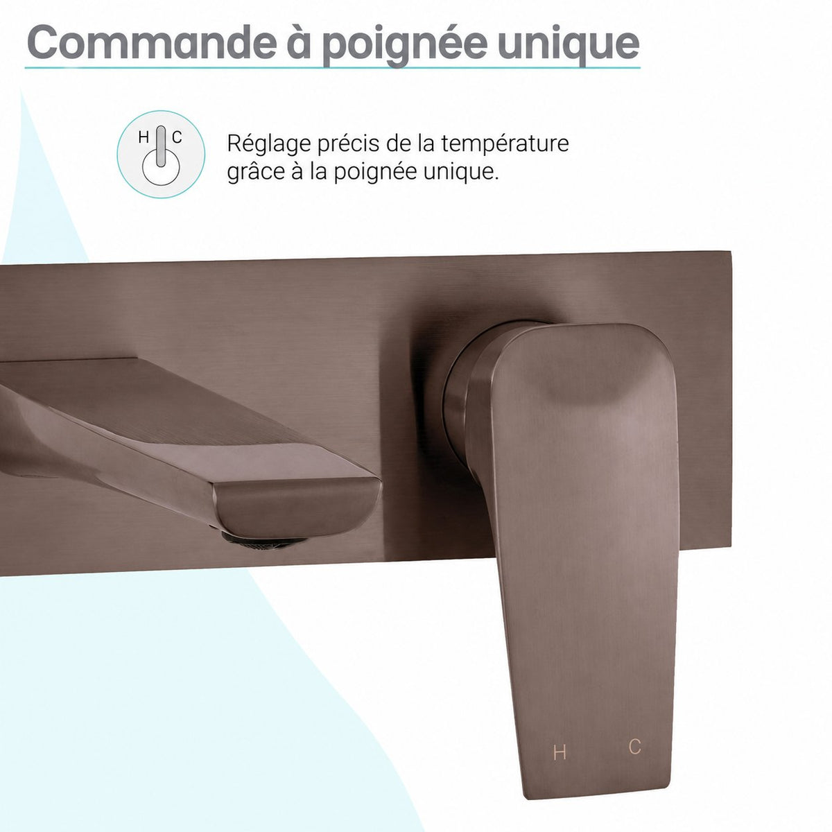 Monaco monocommande, mural, mitigeur de lavabo – finition Oil Rubbed Bronze