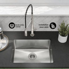 Rivage 58,4 cm 16 Gauge acier inoxydable Undermount évier de cuisine – finition chrome poli