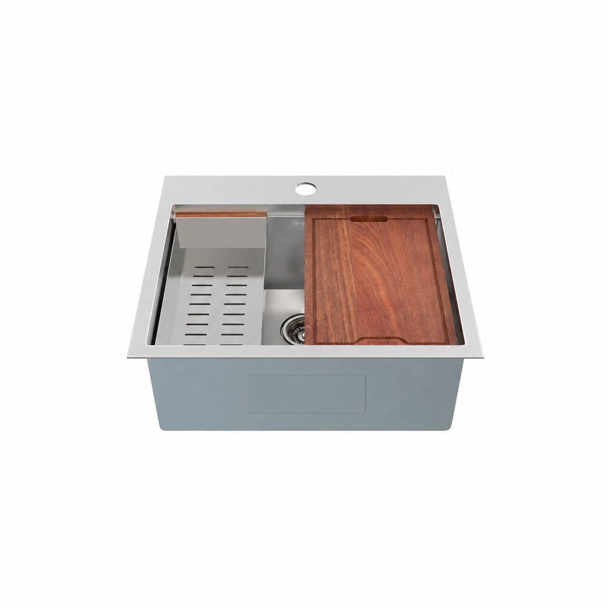 Ravi simple Basin 63,5 × 55,9 cm Topmount Kitchen Workstation vasque