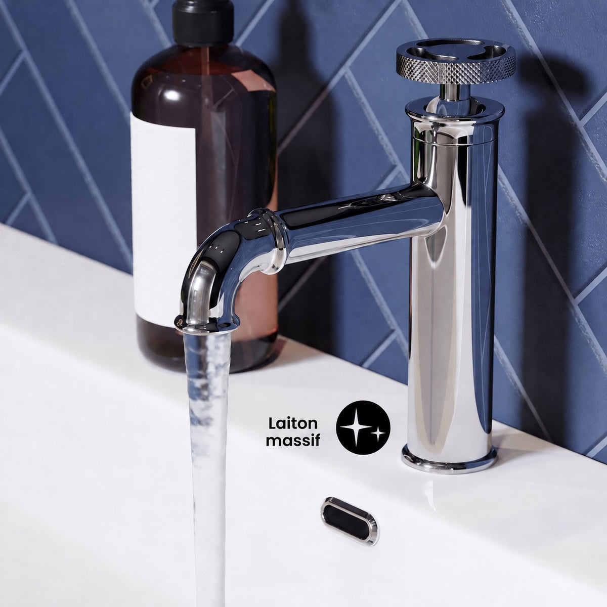 Avallon monotrou, monocommande Wheel, mitigeur de lavabo – finition Chrome