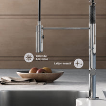 Chalet Poignée unique, Pull-Down mitigeur de cuisine – finition Chrome