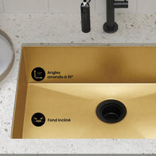 Rivage 58,4 × 45,7 cm acier inoxydable, simple Basin, Undermount évier de cuisine, or