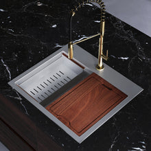 Ravi simple Basin 63,5 × 55,9 cm Topmount Kitchen Workstation vasque