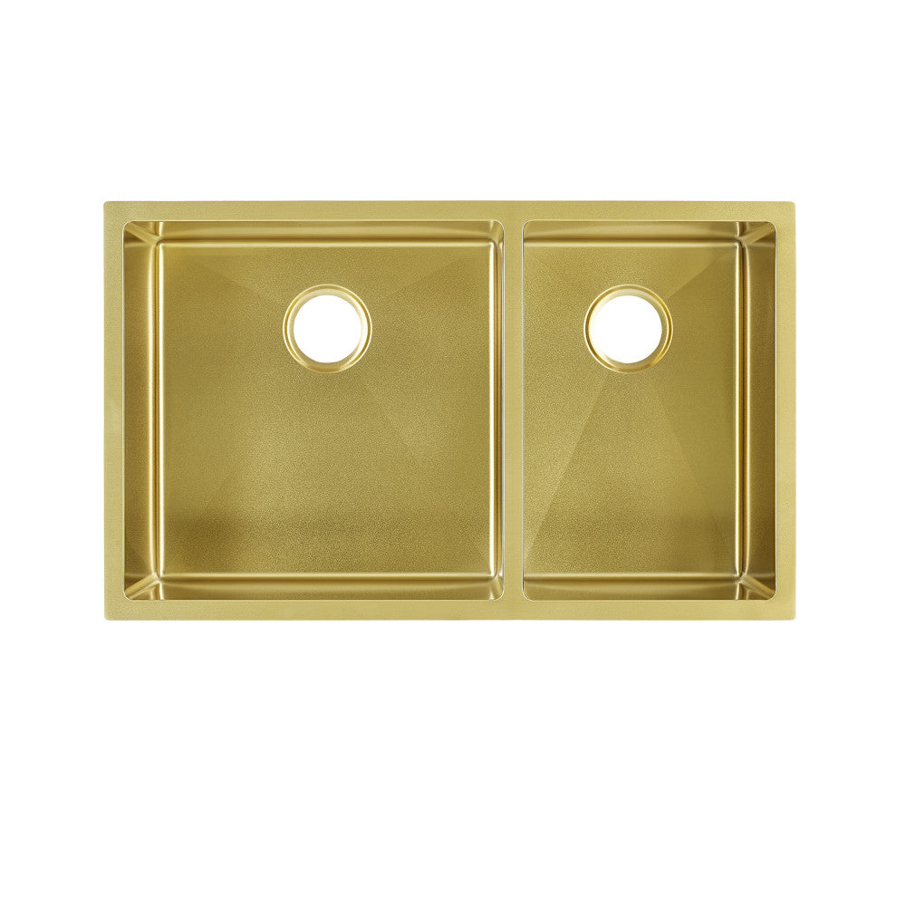 Rivage 83,8 × 50,8 cm acier inoxydable, Dual Basin, Undermount évier de cuisine – finition or