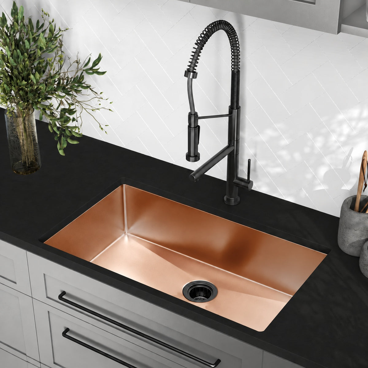Rivage 81,3 × 48,3 cm acier inoxydable, simple Basin, Undermount évier de cuisine, Rose or