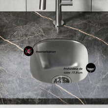 Toulouse 33 × 38,1 cm acier inoxydable simple Basin Undermount évier de cuisine