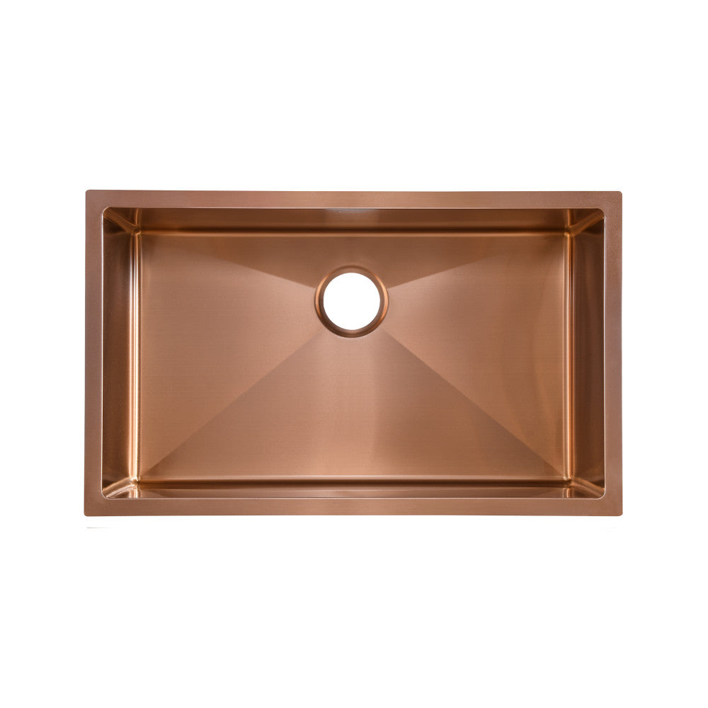 Rivage 76,2 × 45,7 cm acier inoxydable, simple Basin, Undermount évier de cuisine, Rose or