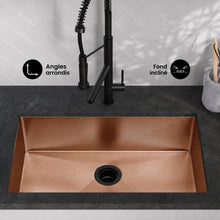 Rivage 76,2 × 45,7 cm acier inoxydable, simple Basin, Undermount évier de cuisine, Rose or