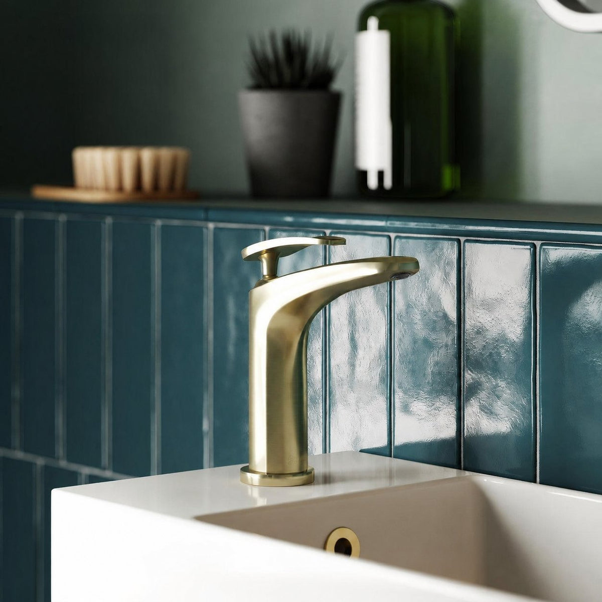 Sublime monotrou, monocommande, mitigeur de lavabo – finition or brossé