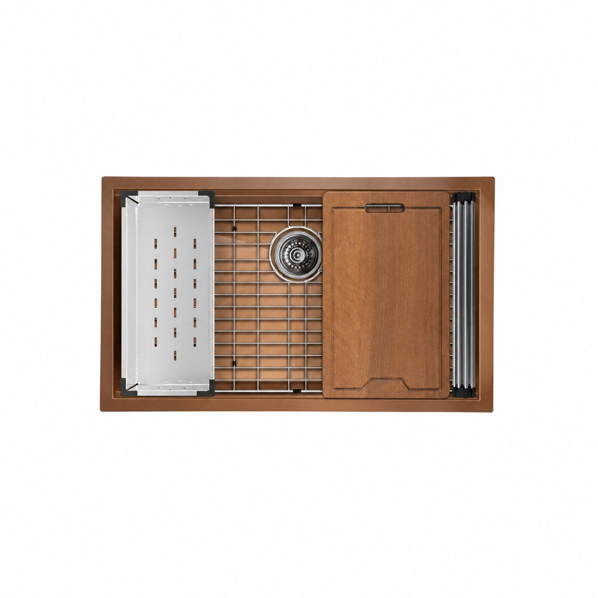 Tourner 81,3 cm 18 Gauge acier inoxydable Undermount évier de cuisine – finition poli Rose or