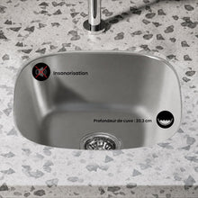 Toulouse 40,6 × 40,6 cm acier inoxydable, simple Basin, Undermount évier de cuisine