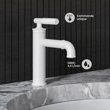 Avallon monotrou, monocommande Sleek, mitigeur de lavabo – finition blanc mat