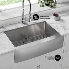 Tourner 76,2 × 53,3 cm acier inoxydable, simple Basin, Farmhouse évier de cuisine avec Apron