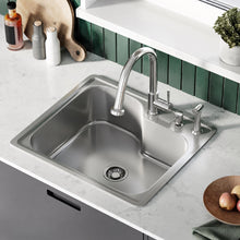 Ouvert 63,5 × 55,9 cm acier inoxydable simple Basin Top-Mount évier de cuisine