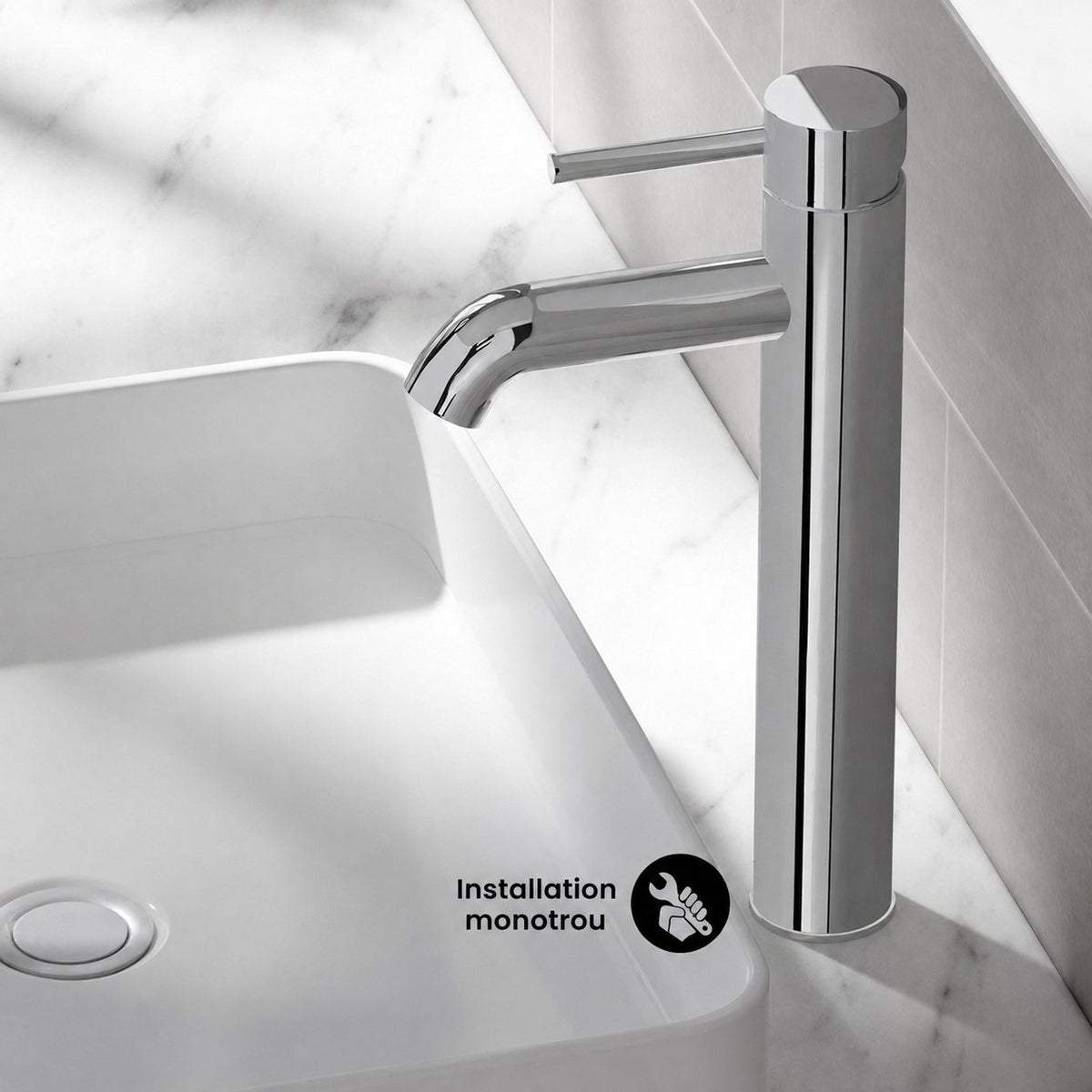 Ivy monotrou, monocommande, High Arc mitigeur de lavabo – finition Chrome