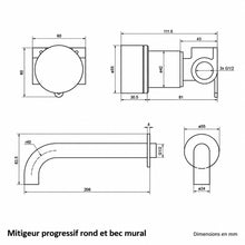 Ensemble mitigeur mural et bec – gris canon brossé | Nerylux