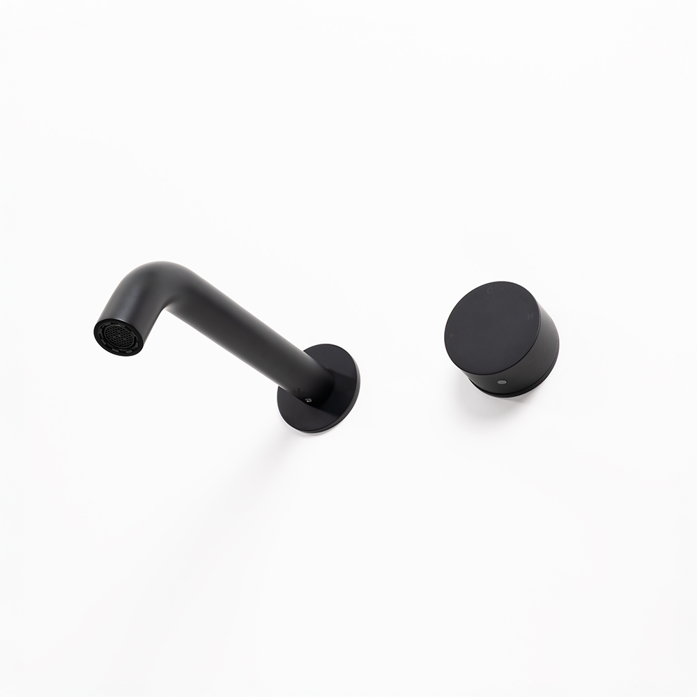 Ensemble mitigeur mural et bec – noir mat | Nerylux