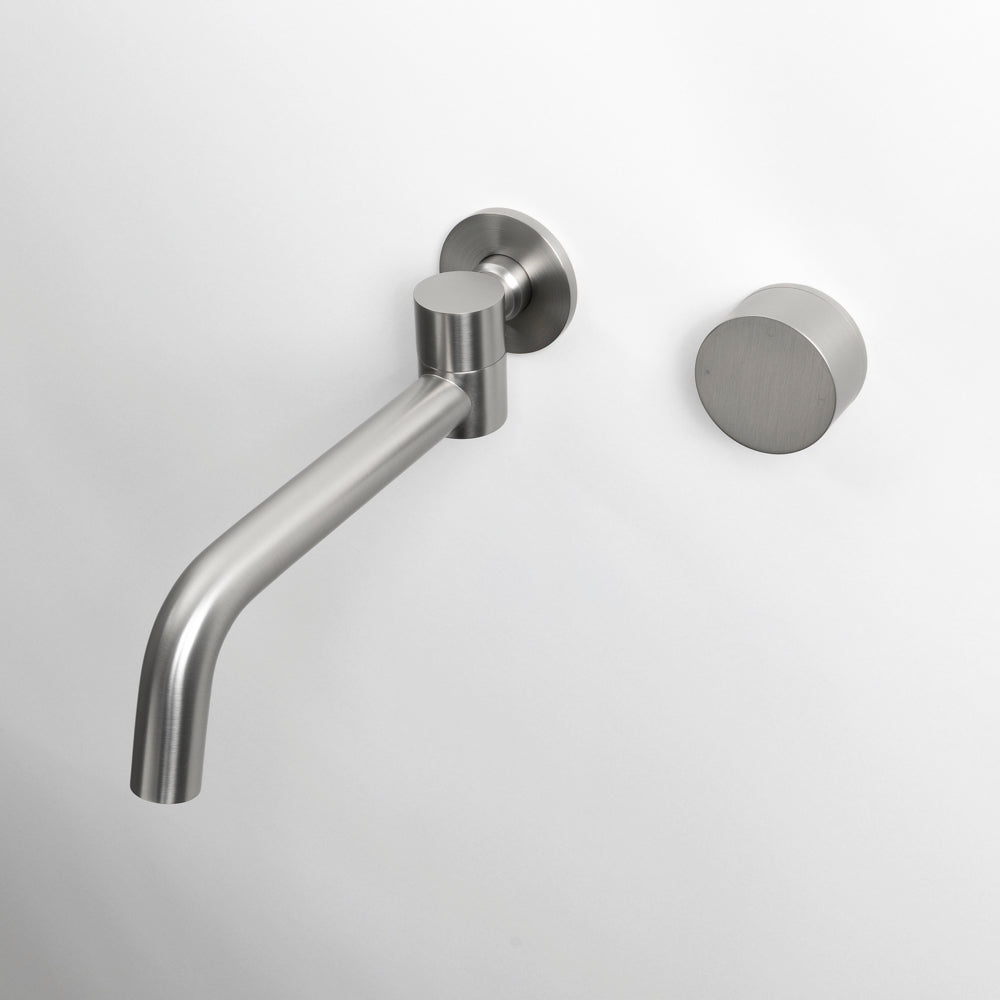 Ensemble mitigeur et bec mural pivotant – nickel brossé | Nerylux