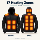 USB Heated Hoodie for Men & Women – 5 or 17 Heating Zones