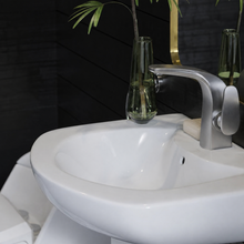 Chateau monotrou, monocommande, mitigeur de lavabo – finition nickel brossé
