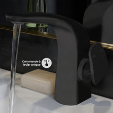Chateau monotrou, monocommande, mitigeur de lavabo – finition noir mat