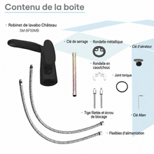 Chateau monotrou, monocommande, mitigeur de lavabo – finition noir mat