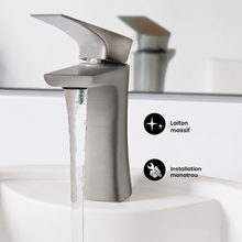 Monaco — Mitigeur de lavabo, nickel brossé