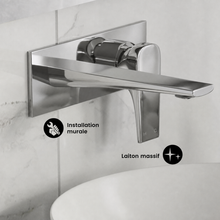 Monaco monocommande, mural, mitigeur de lavabo – finition Chrome