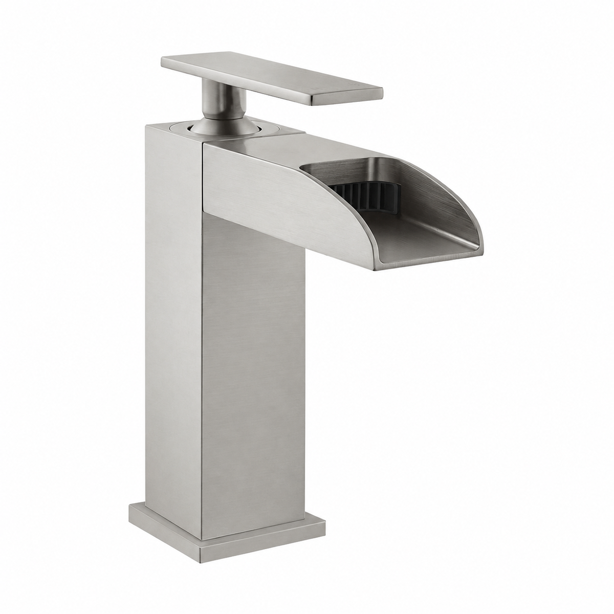 Concorde monotrou, monocommande, Waterfall mitigeur de lavabo – finition nickel brossé