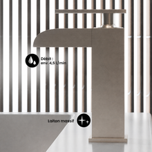 Concorde monotrou, monocommande, Waterfall mitigeur de lavabo – finition nickel brossé