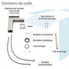 Concorde monotrou, monocommande, Waterfall mitigeur de lavabo – finition nickel brossé