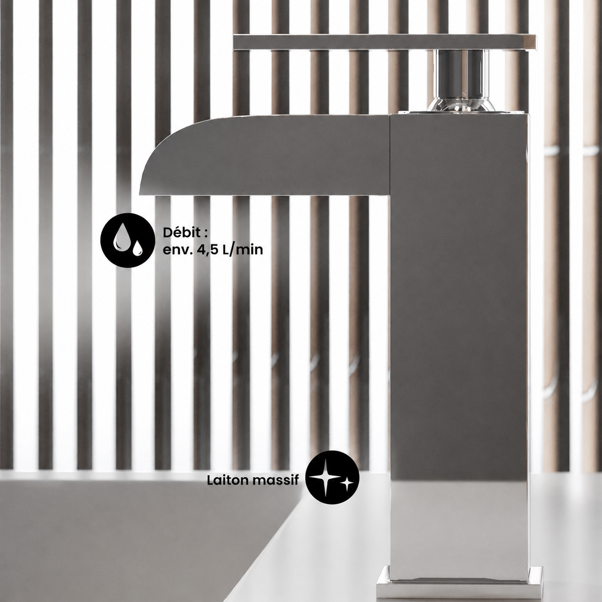 Concorde — Mitigeur de lavabo cascade, chrome