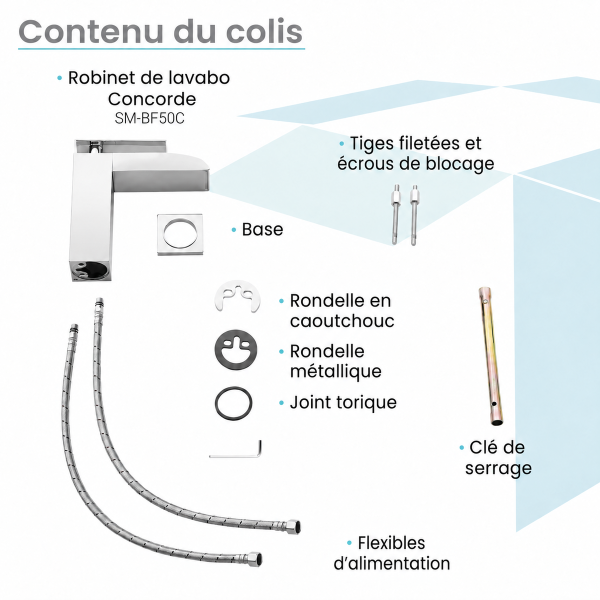 Concorde — Mitigeur de lavabo cascade, chrome