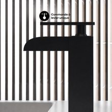 Concorde monotrou, monocommande, Waterfall mitigeur de lavabo – finition noir mat