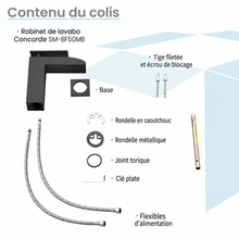 Concorde monotrou, monocommande, Waterfall mitigeur de lavabo – finition noir mat