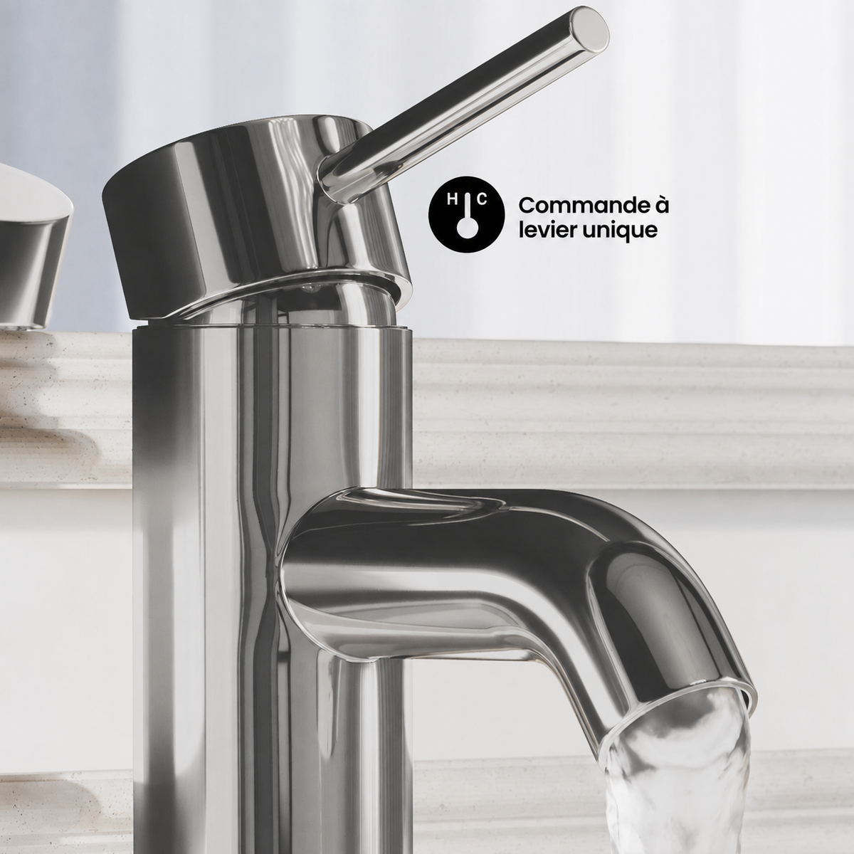 Ivy — Mitigeur de lavabo monotrou, chromé