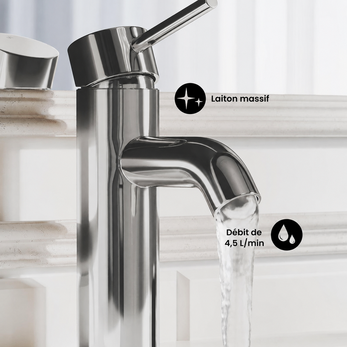 Ivy — Mitigeur de lavabo monotrou, chromé