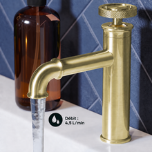 Avallon — Mitigeur de lavabo à commande ronde, or brossé