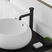 Avallon — Mitigeur de lavabo haut à commande ronde, noir mat