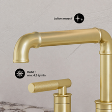 Avallon 20,3 cm. Widespread, Sleek Handle, mitigeur de lavabo – finition or brossé