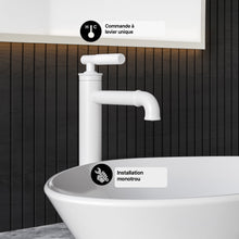Avallon monotrou, monocommande Sleek, High Arc mitigeur de lavabo – finition blanc mat