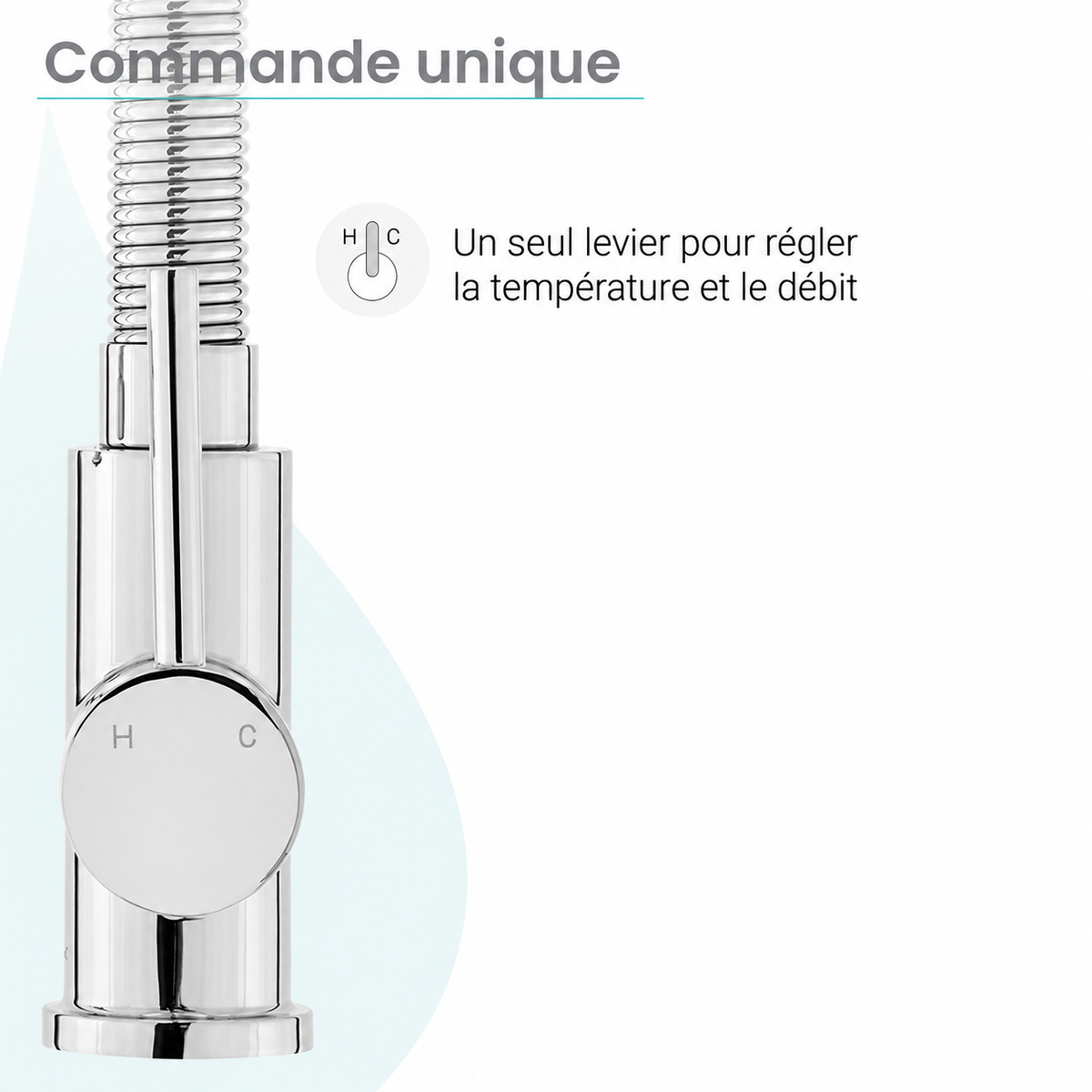 Nouvet — Mitigeur de cuisine avec douchette extractible, chrome