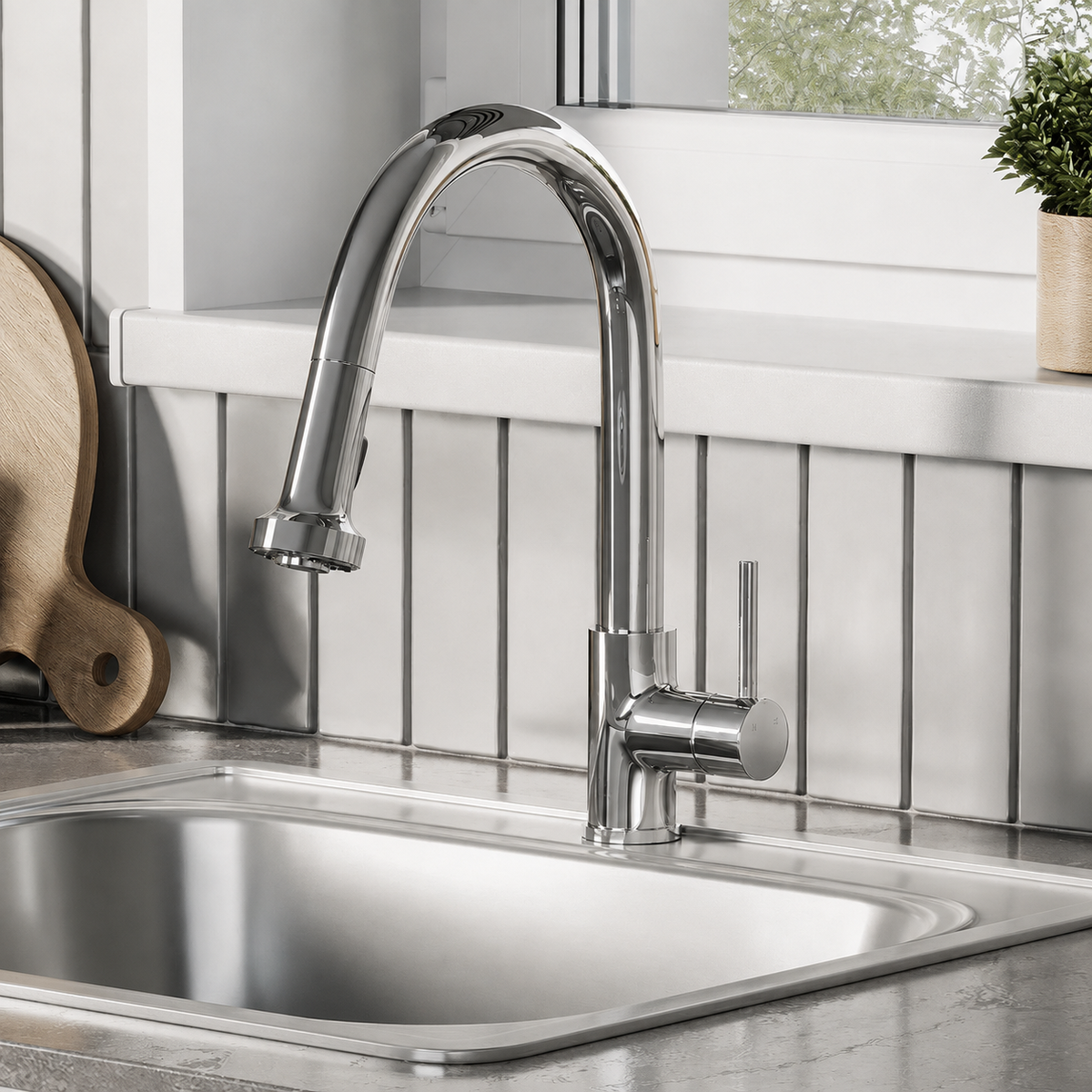 Nouvet — Mitigeur de cuisine avec douchette extractible, chrome